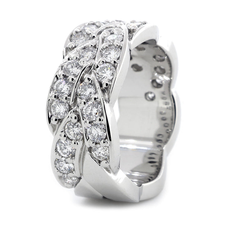 Braided Design Diamond Band, 1.65CT in 14K White Gold