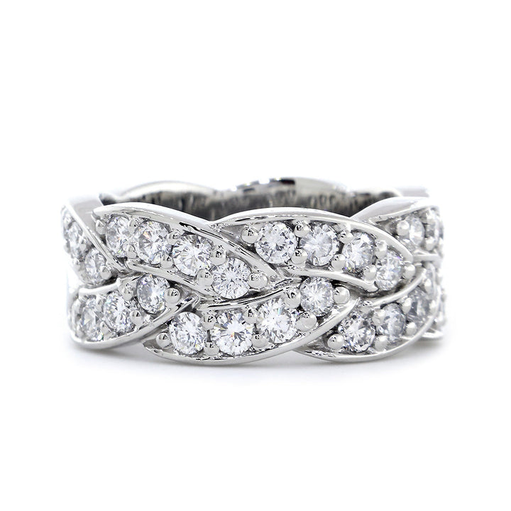Braided Design Diamond Band, 1.65CT in 14K White Gold