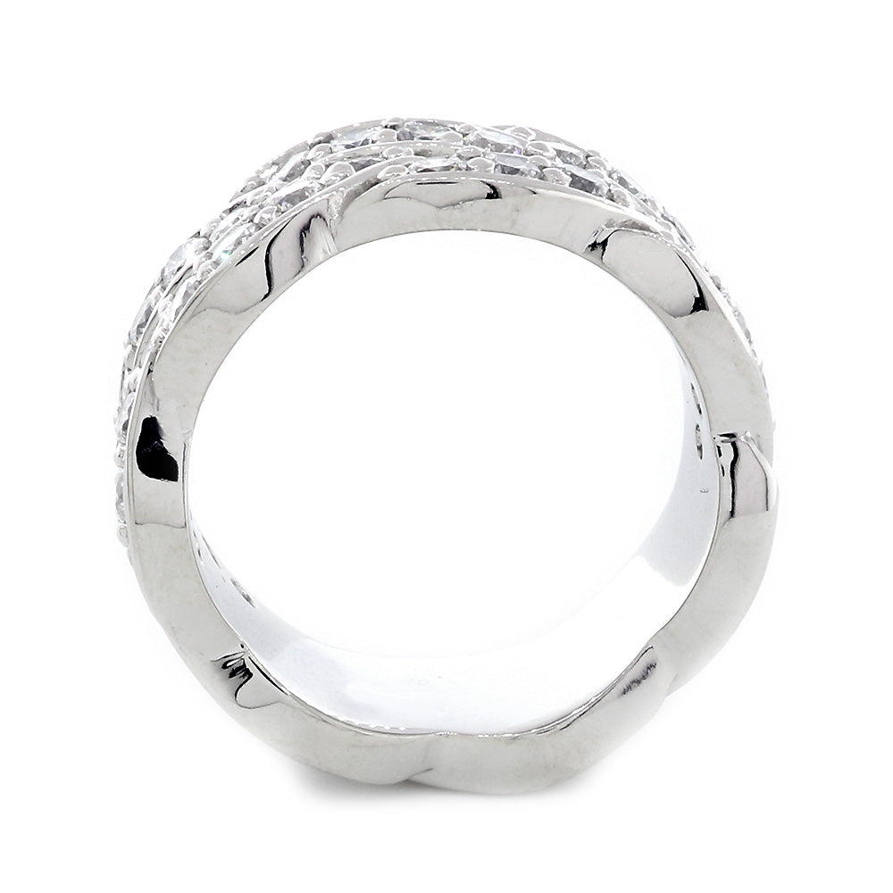Braided Design Diamond Band, 1.65CT in 14K White Gold