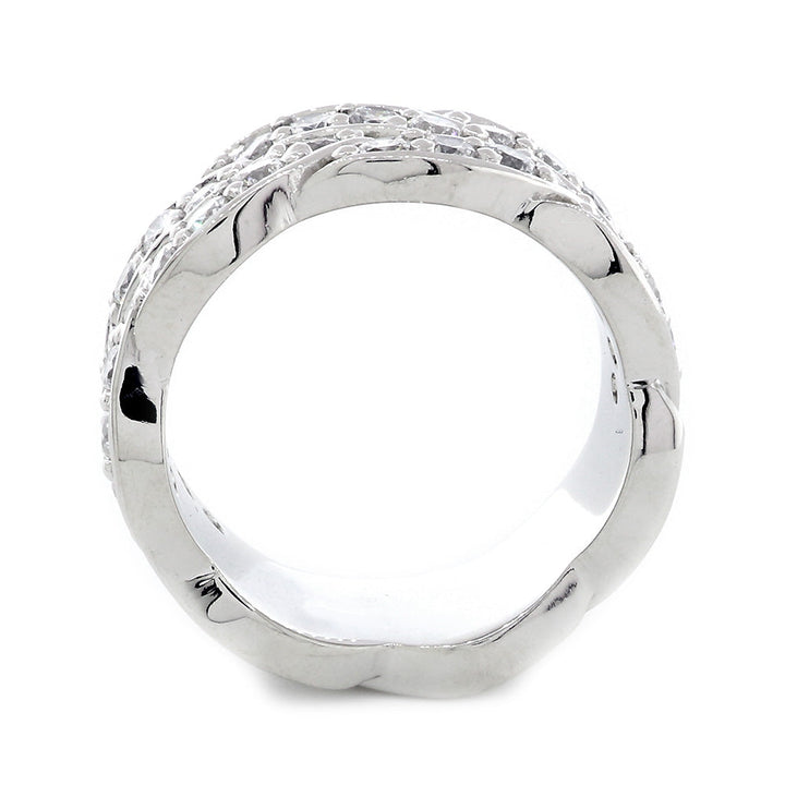 Braided Design Diamond Band, 1.65CT in 14K White Gold