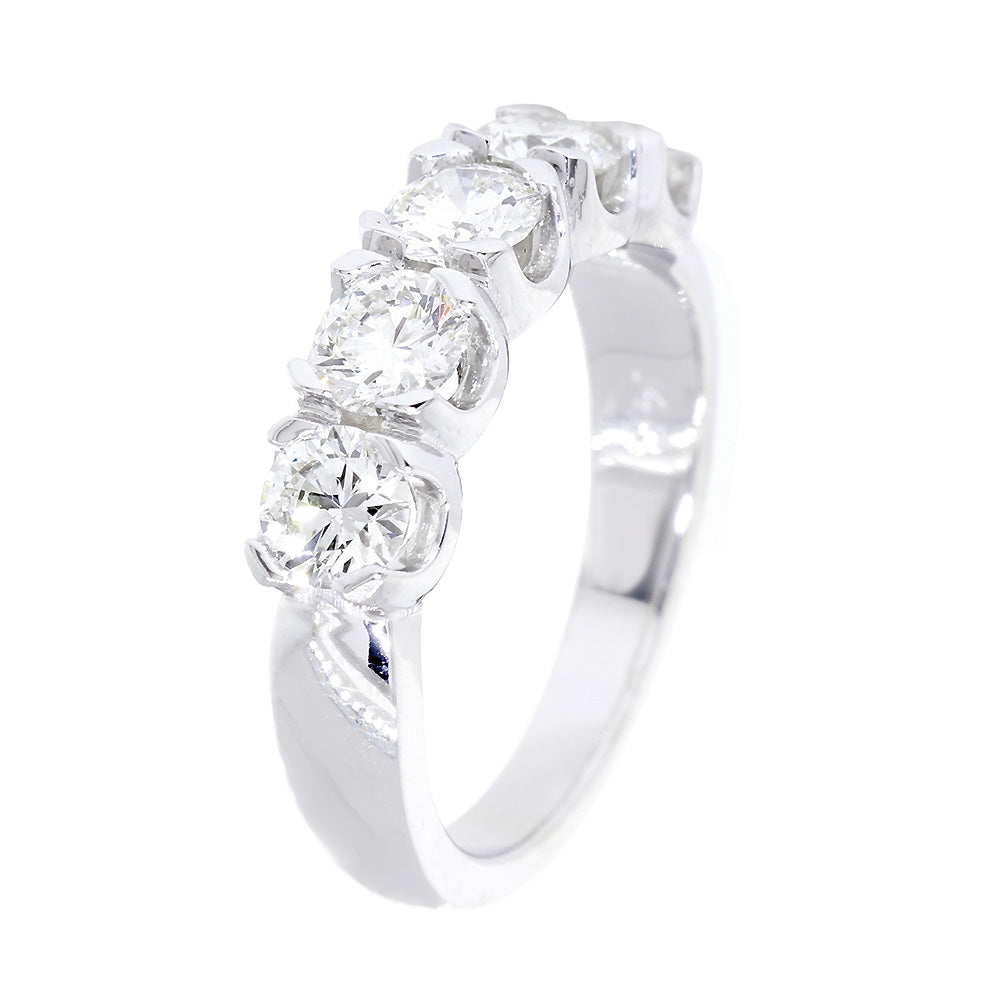GIA Certified Diamond Wedding Band, 1.26CT in 14k White Gold