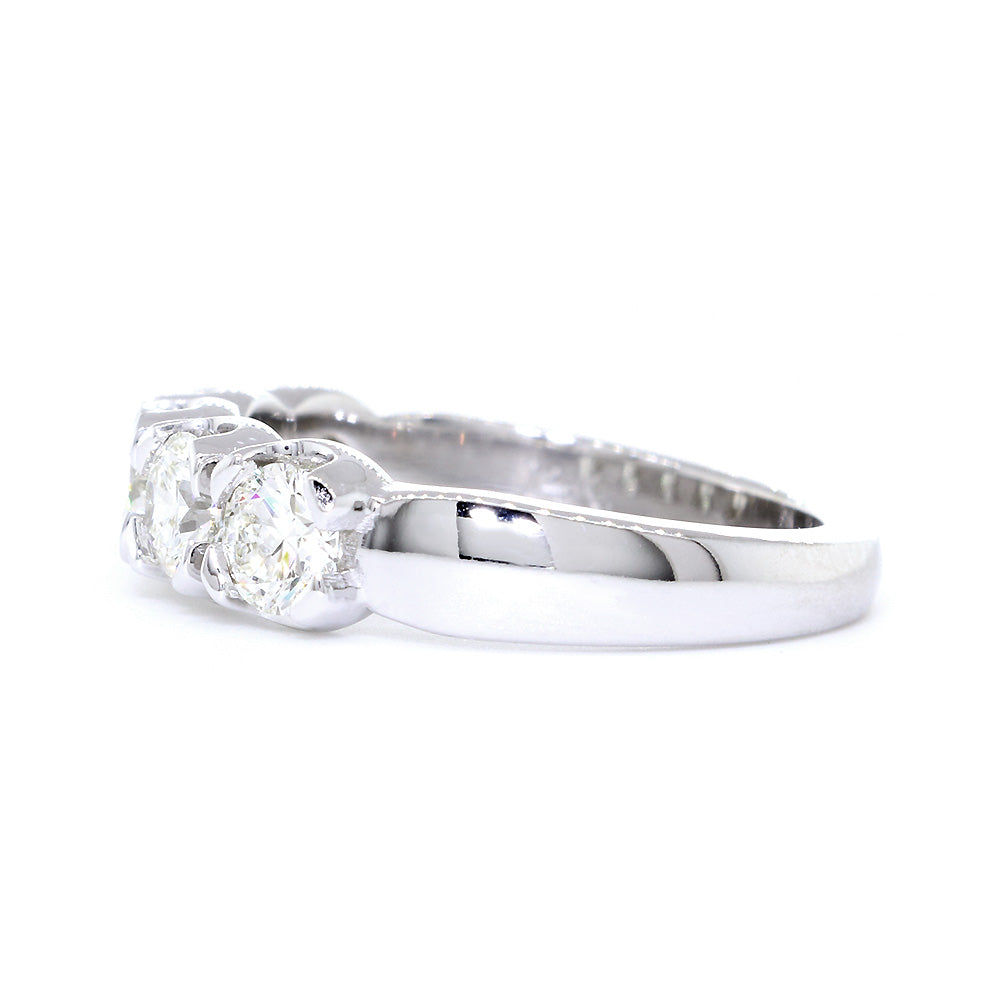 GIA Certified Diamond Wedding Band, 1.26CT in 14k White Gold