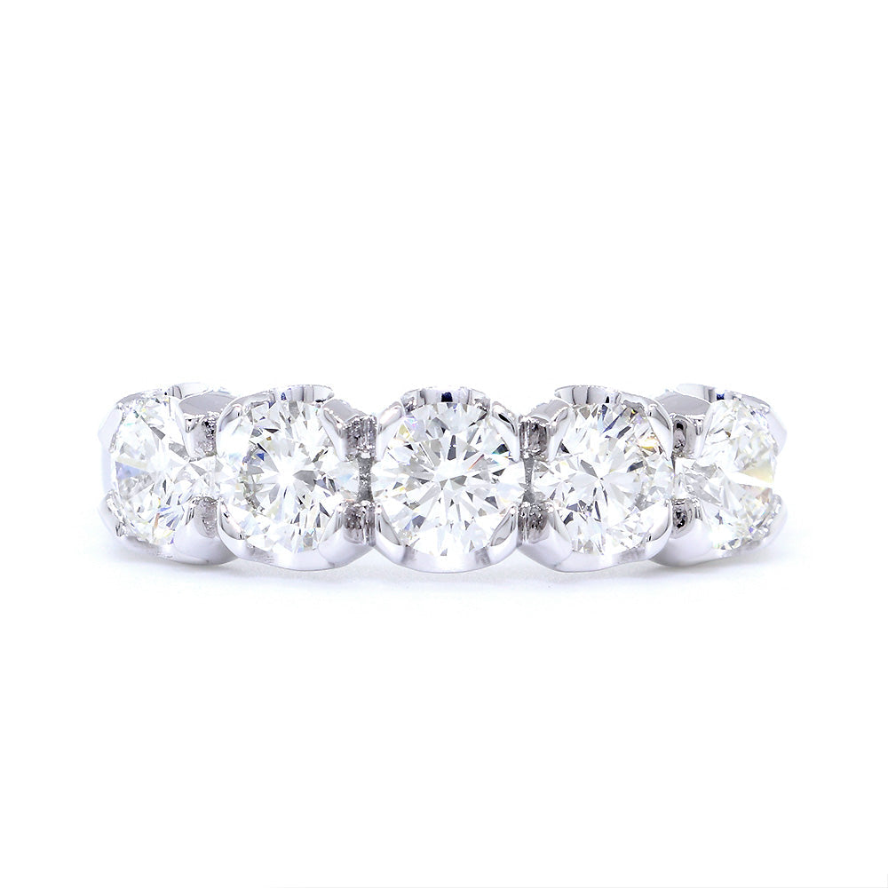 GIA Certified Diamond Wedding Band, 1.50CT Total Sides in 14k White Gold