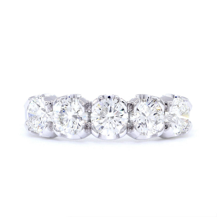 GIA Certified Diamond Wedding Band, 1.50CT Total Sides in 14k White Gold