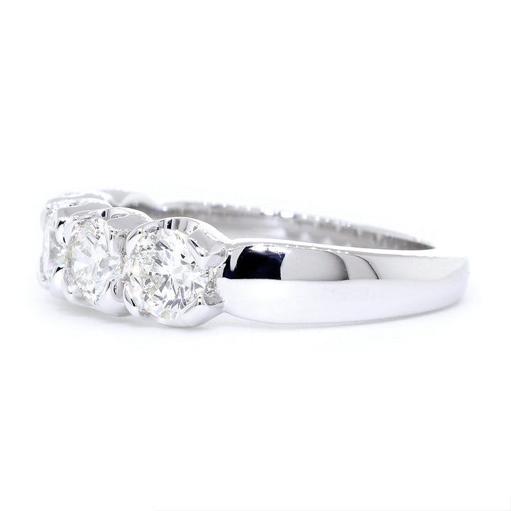 GIA Certified Diamond Wedding Band, 1.50CT Total Sides in 14k White Gold