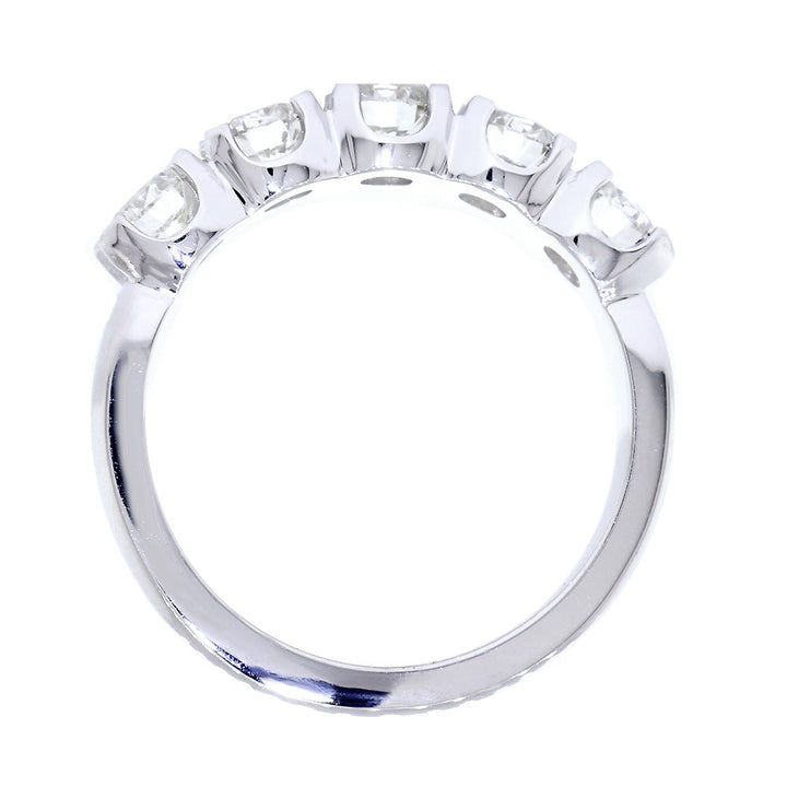 GIA Certified Diamond Wedding Band, 1.50CT Total Sides in 14k White Gold