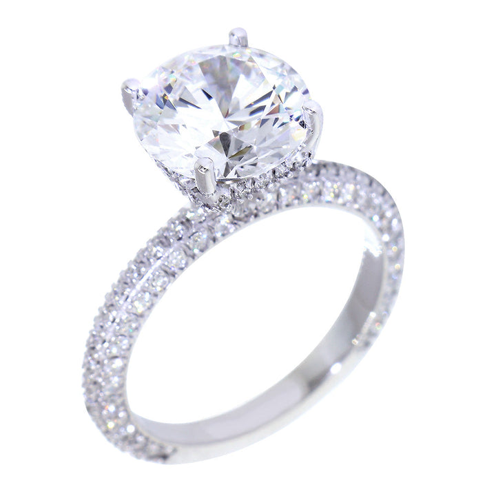 All Over Diamonds Engagement Ring Setting, 0.60CT Total Sides in 14k White Gold