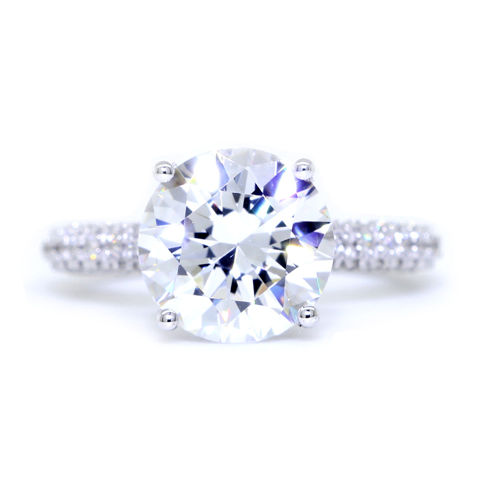 All Over Diamonds Engagement Ring Setting, 0.60CT Total Sides in 14k White Gold
