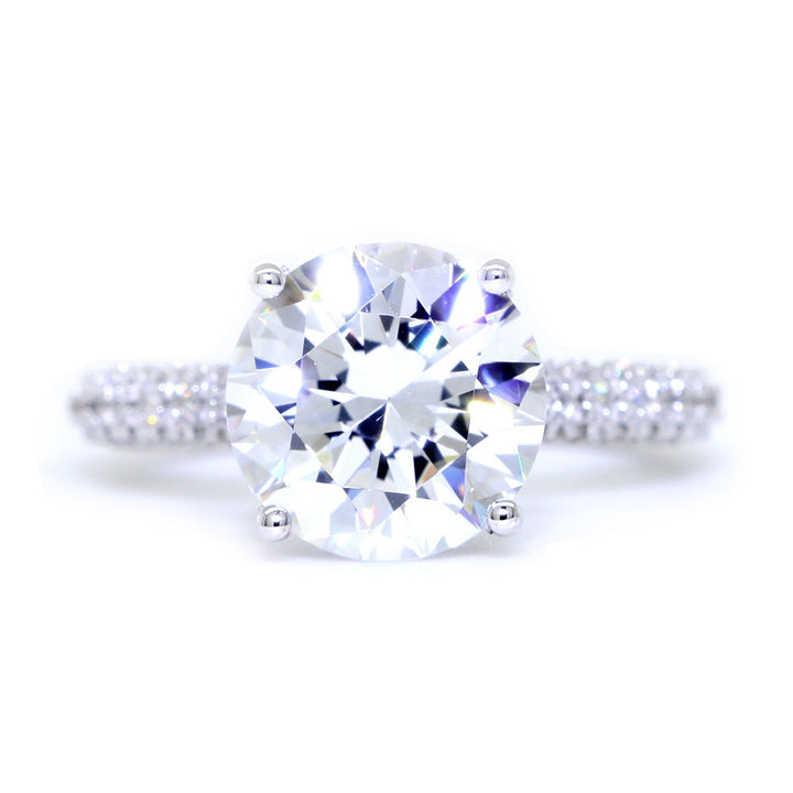 All Over Diamonds Engagement Ring Setting, 0.60CT Total Sides in 14k White Gold