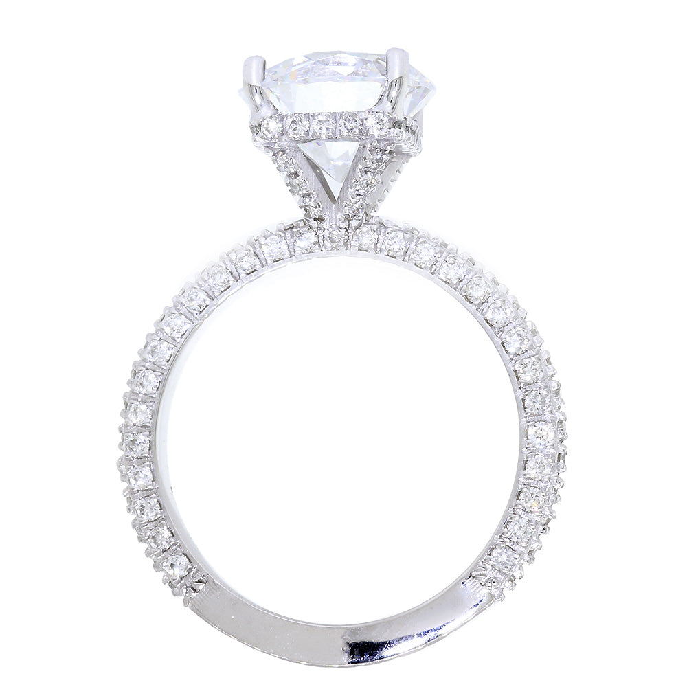 All Over Diamonds Engagement Ring Setting, 0.60CT Total Sides in 14k White Gold