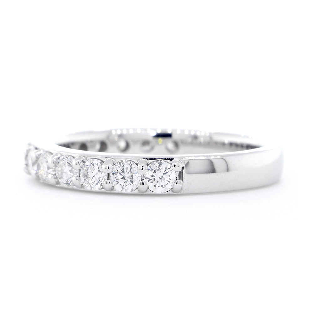 Diamond Wedding Band Set Halfway, 0.85CT in 14K White Gold