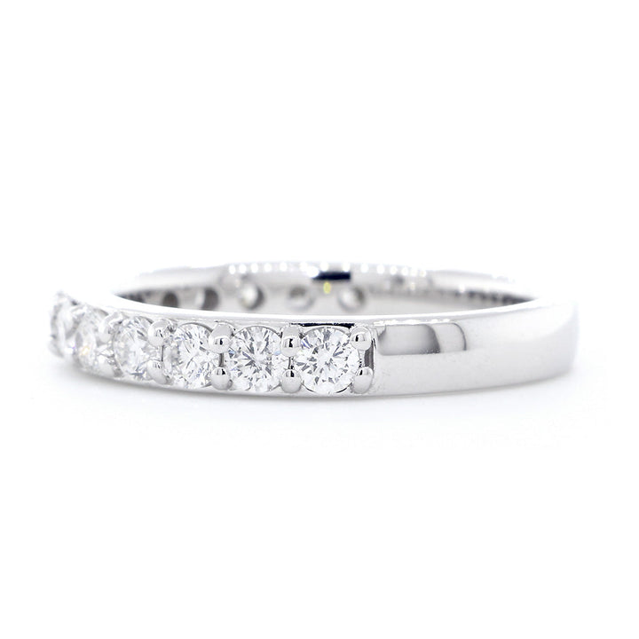 Diamond Wedding Band Set Halfway, 0.85CT in 14K White Gold