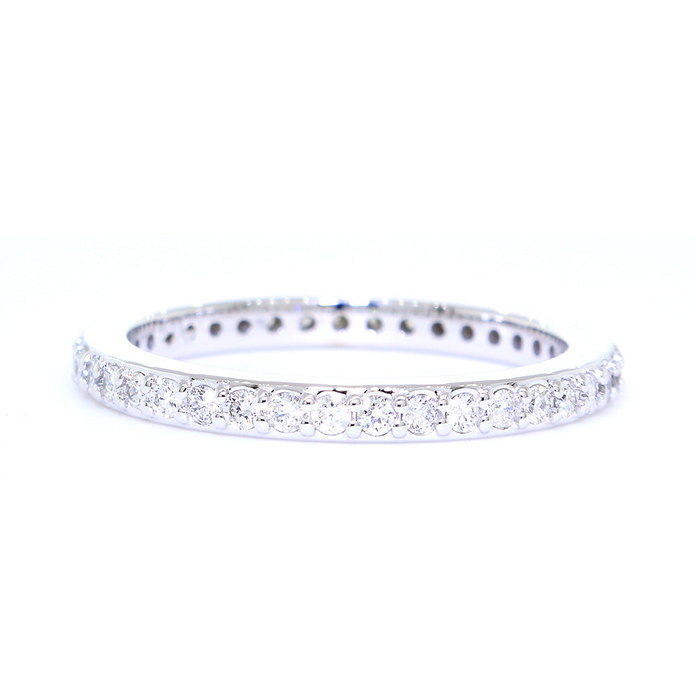 Diamond Wedding Band set Eternity, 0.52CT in 14K White Gold
