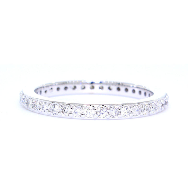 Diamond Wedding Band set Eternity, 0.52CT in 14K White Gold