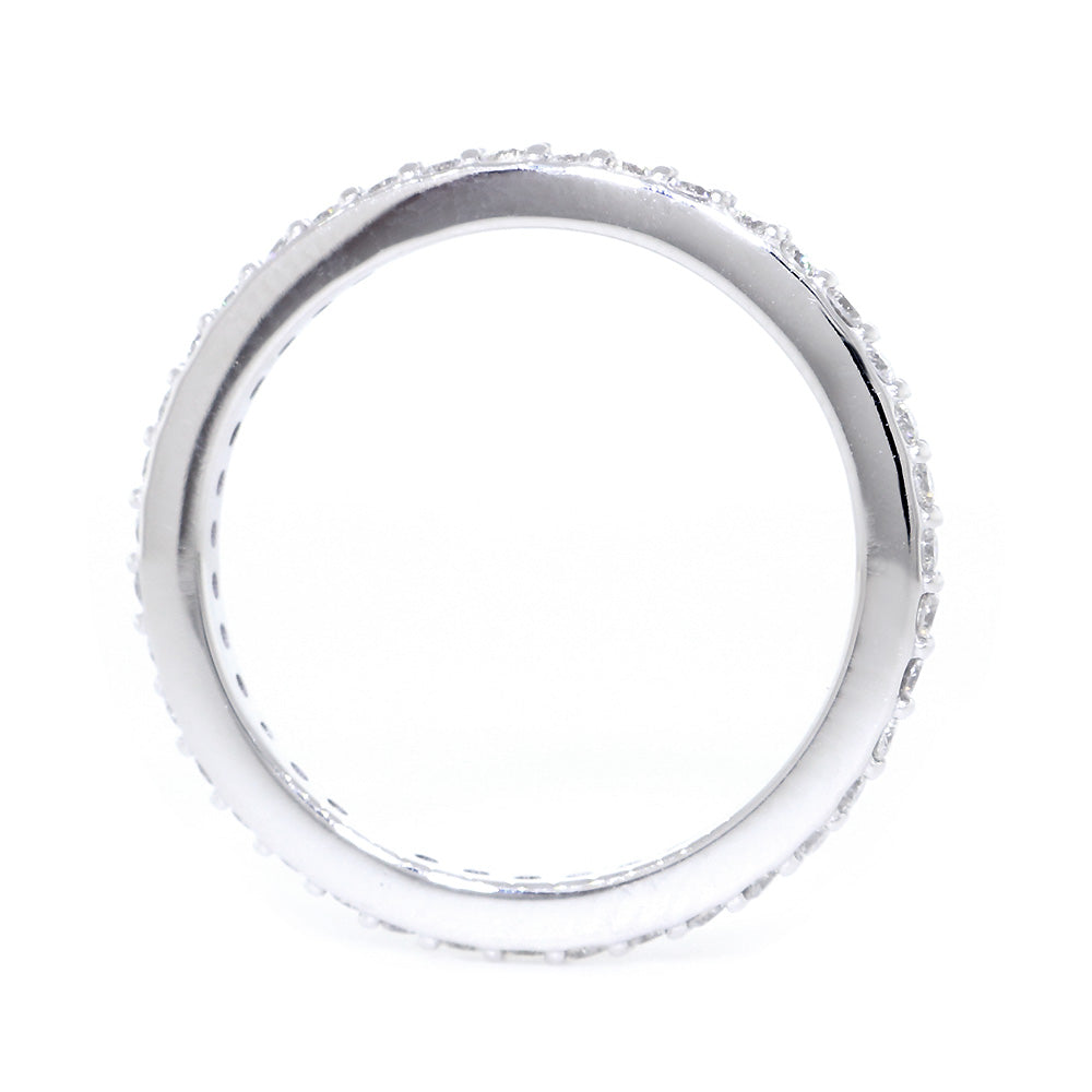 Diamond Wedding Band set Eternity, 0.52CT in 14K White Gold