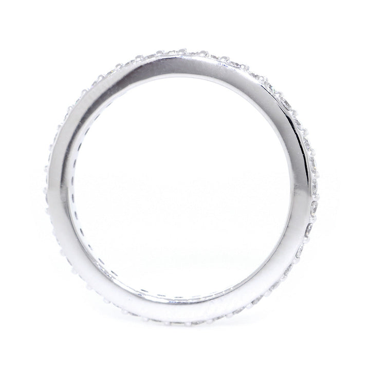Diamond Wedding Band set Eternity, 0.52CT in 14K White Gold