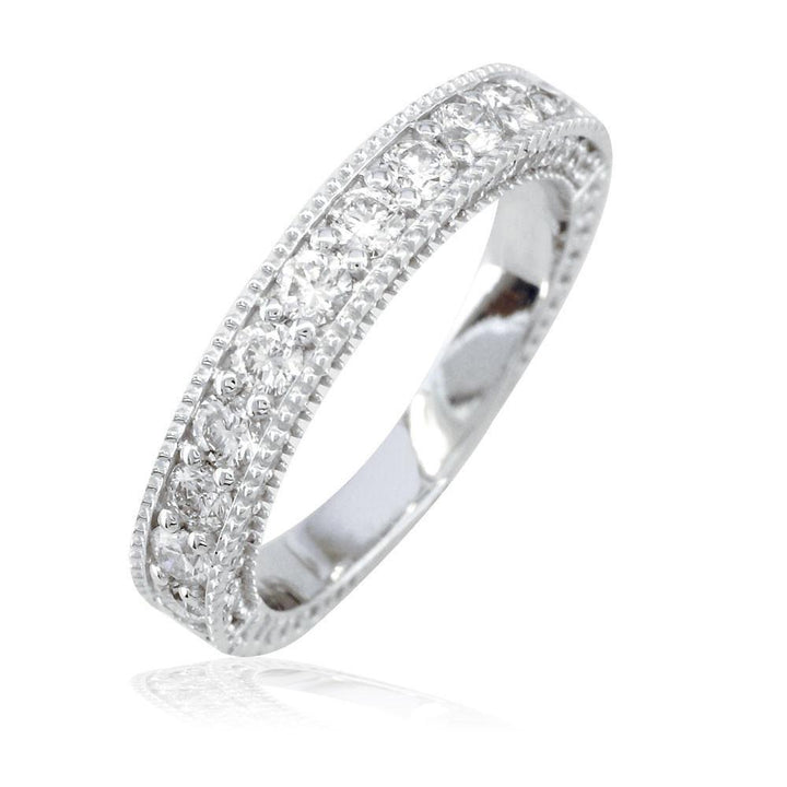 Round Diamonds Wedding Band, 1.15CT in 14k White Gold