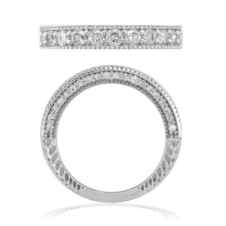 Round Diamonds Wedding Band, 1.15CT in 14k White Gold