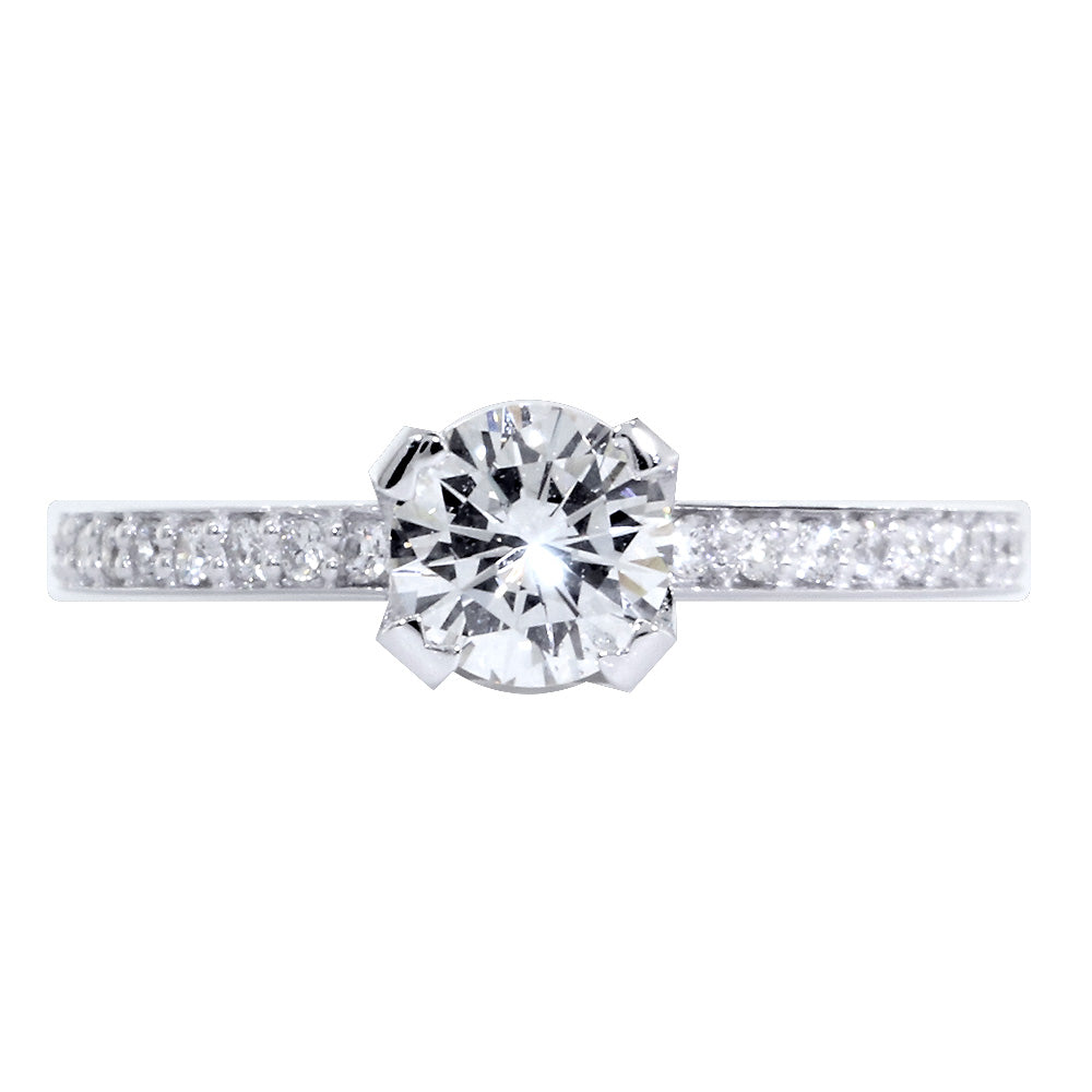 Diamond Engagement Ring Setting in 14K White Gold, 0.25CT Total Sides
