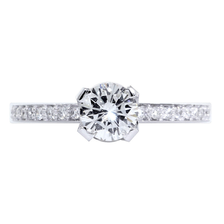 Diamond Engagement Ring Setting in 14K White Gold, 0.25CT Total Sides