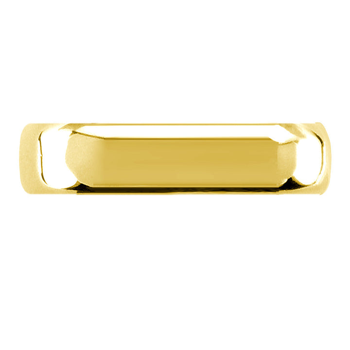 Mens Classic Plain Low Dome Wedding Band, 5mm Wide in 14K Yellow Gold