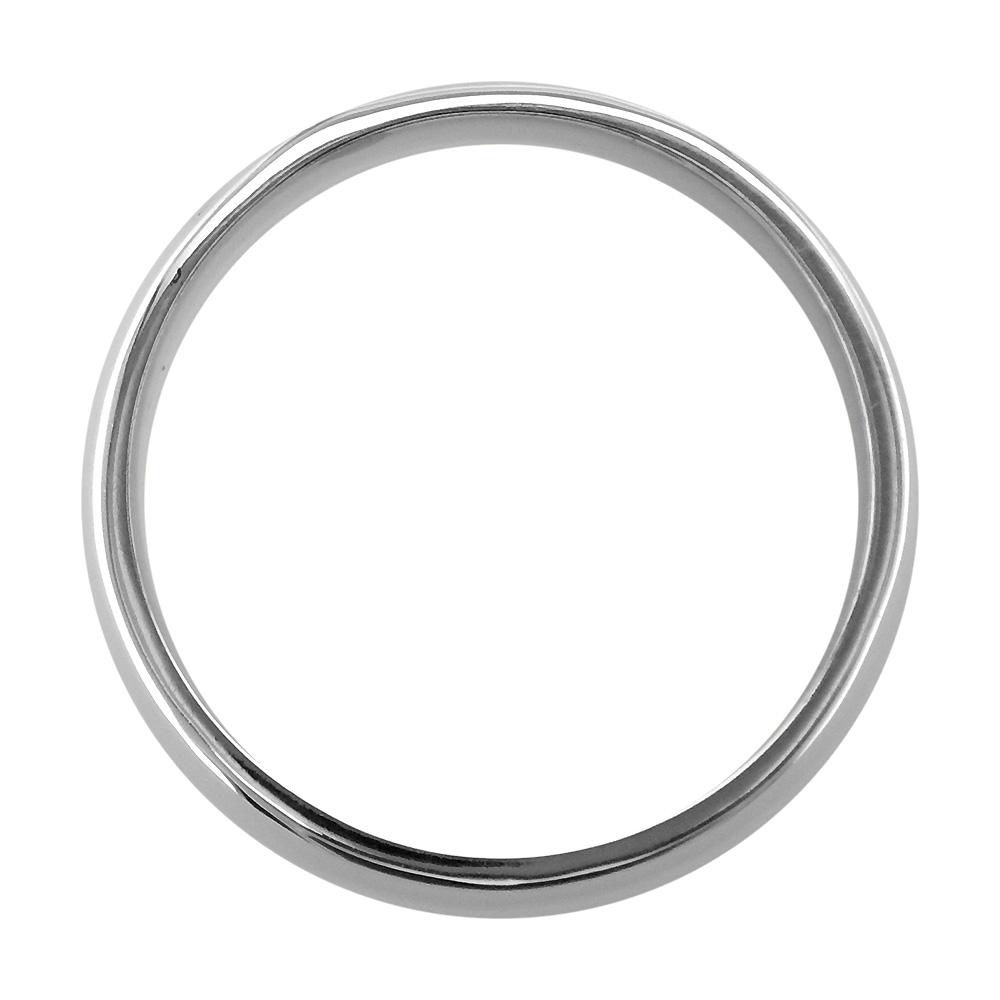 Mens Classic Plain Domed Wedding Band, 5mm Wide in 14K White Gold