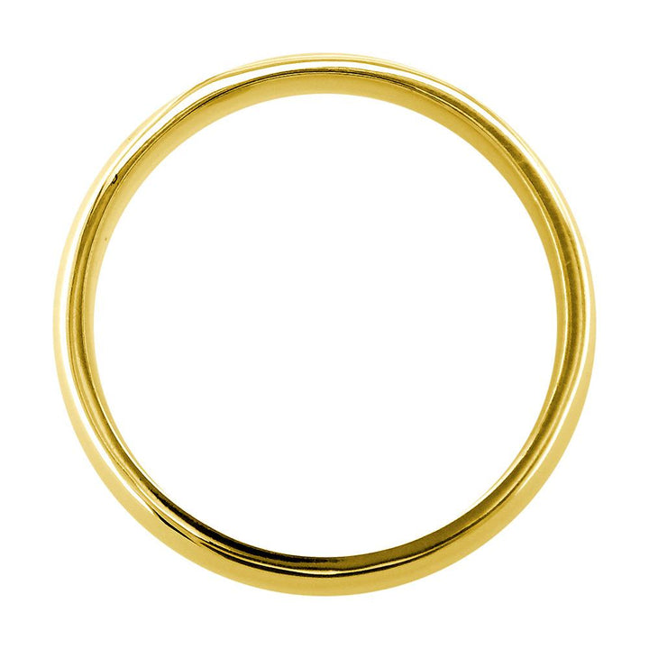 Mens Classic Plain Domed Wedding Band, 5mm Wide in 14K Yellow Gold