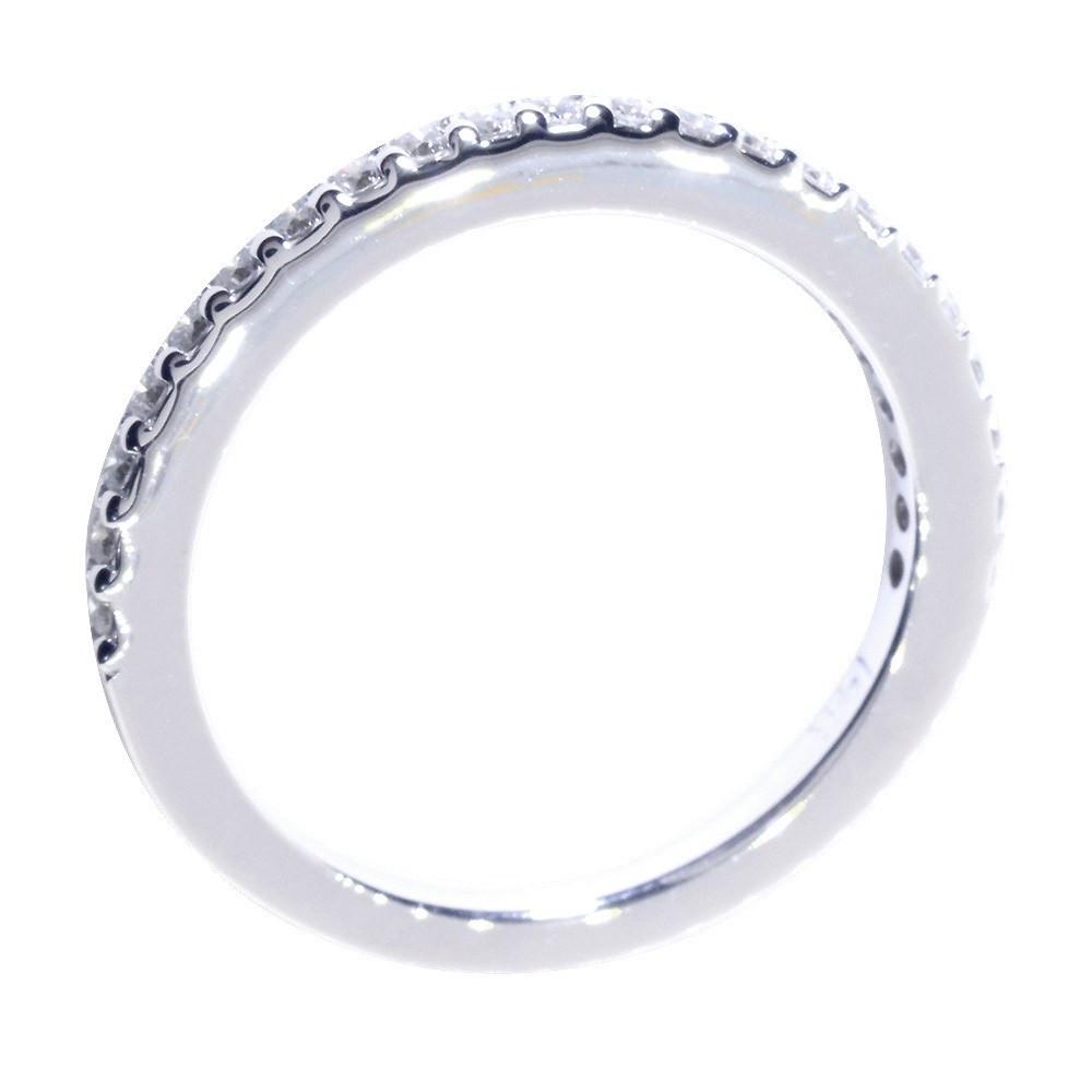 Thin Diamond Wedding Band, Diamonds Halfway, 0.25CT Total in 14k White Gold