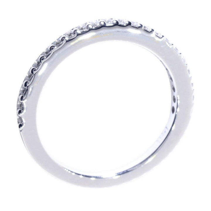 Thin Diamond Wedding Band, Diamonds Halfway, 0.25CT Total in 14k White Gold