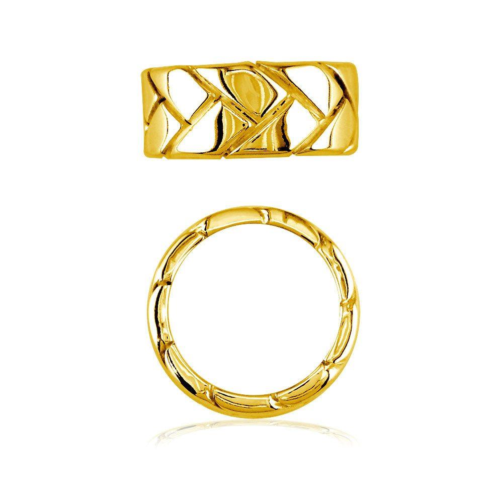 Ladies Woven Wedding Band, 9mm in 14k Yellow Gold