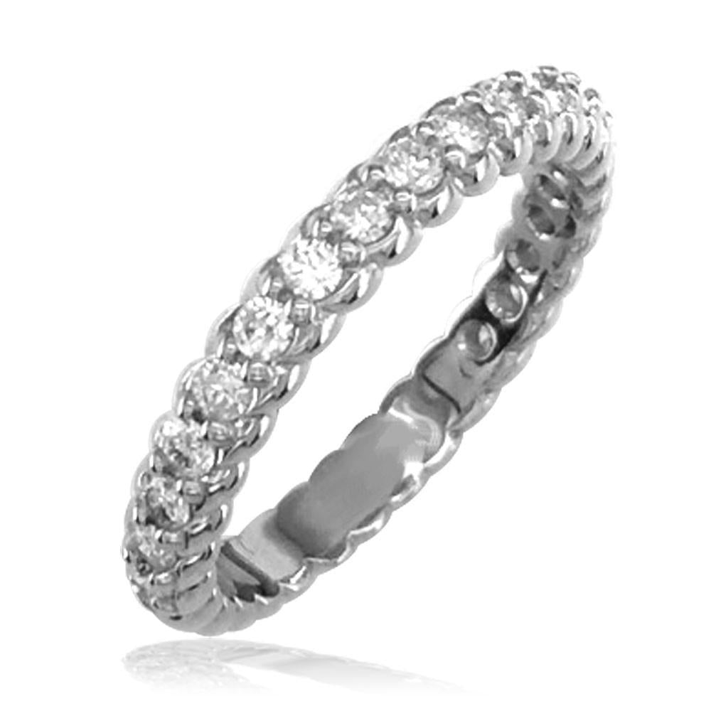 Diamond Band with Rope Design, 0.65CT in 14k White Gold