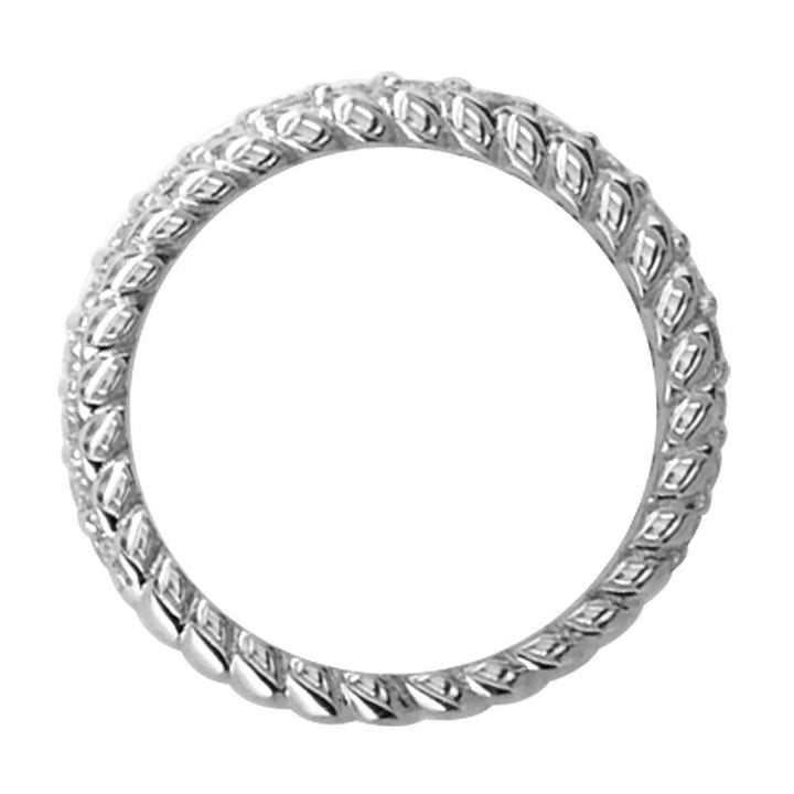 Diamond Band with Rope Design, 0.65CT in 14k White Gold