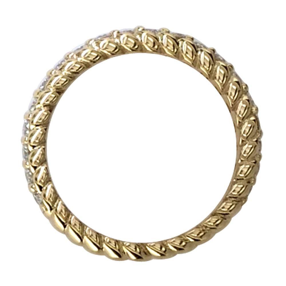 Diamond Band with Rope Design, 0.65CT in 14k Yellow Gold