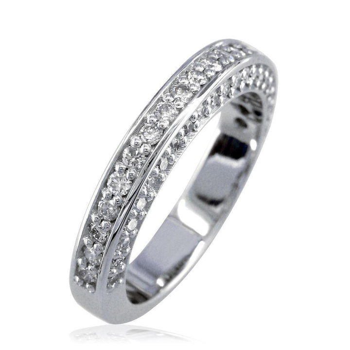 Round Diamonds Wedding Band, 1.15CT, 4mm in 14k White Gold