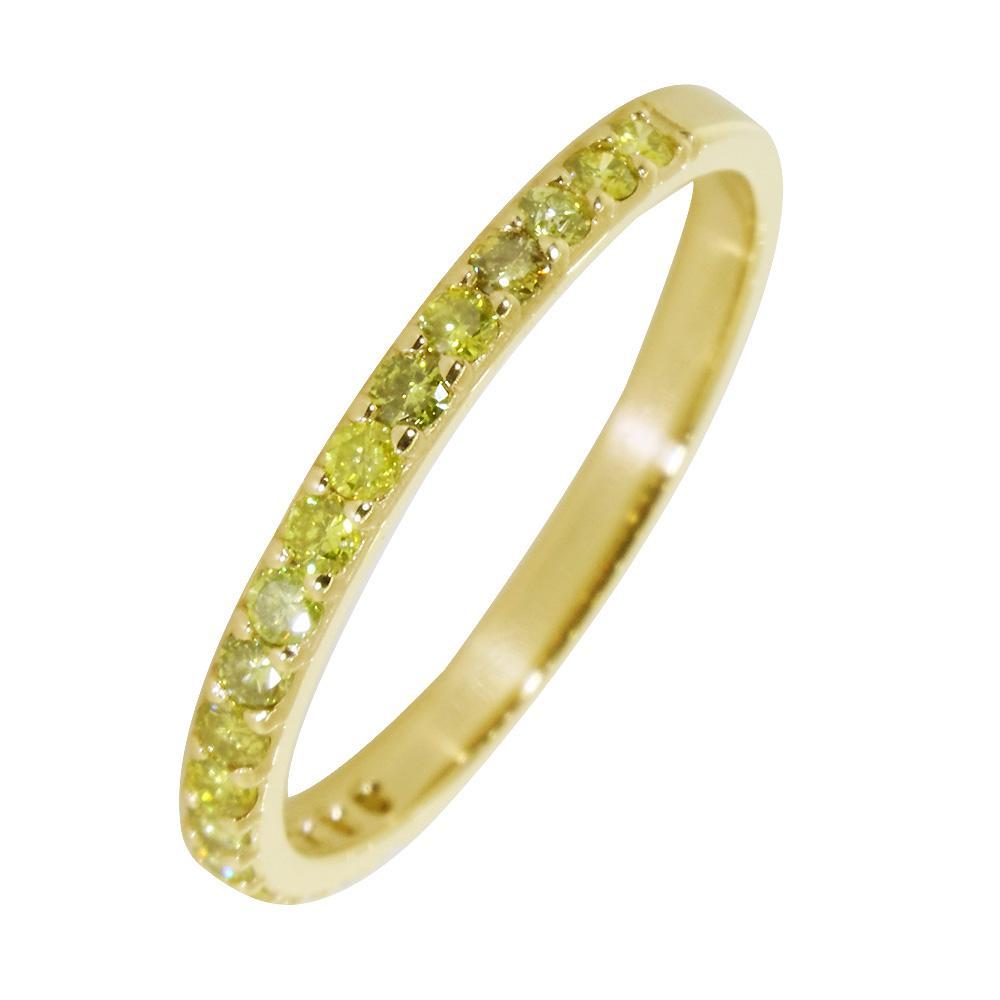 Thin Diamond Band Set with Yellow Diamonds, 0.38CT in 14k Yellow Gold