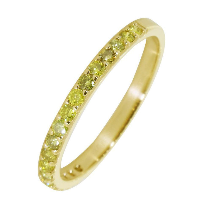 Thin Diamond Band Set with Yellow Diamonds, 0.38CT in 14k Yellow Gold