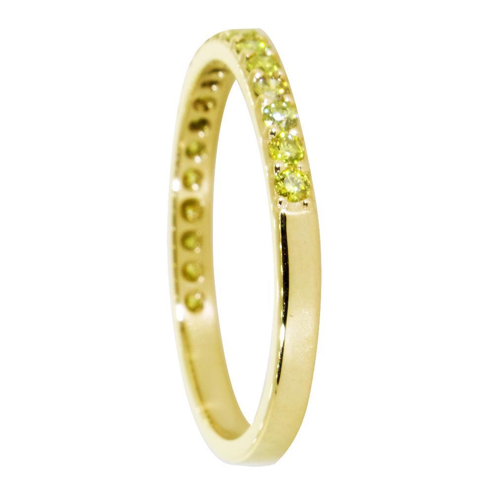 Thin Diamond Band Set with Yellow Diamonds, 0.38CT in 14k Yellow Gold