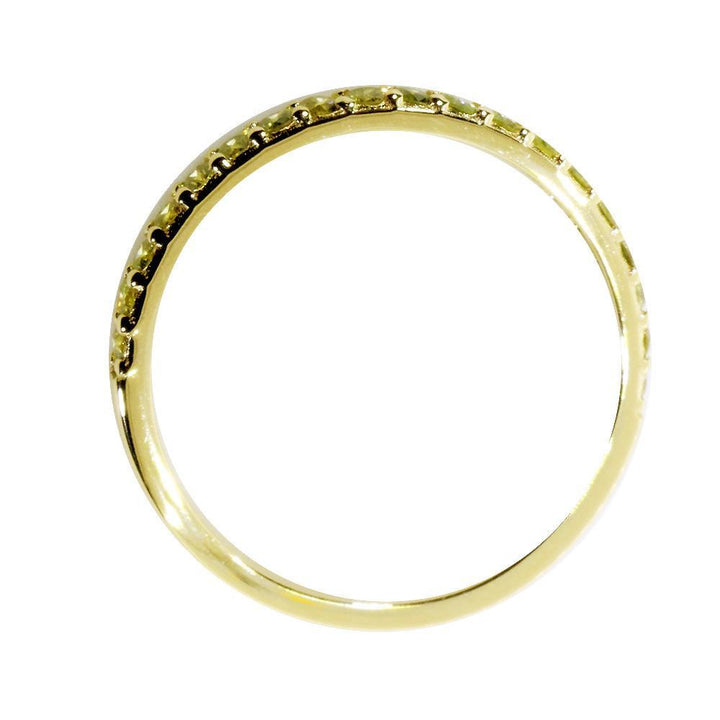 Thin Diamond Band Set with Yellow Diamonds, 0.38CT in 14k Yellow Gold