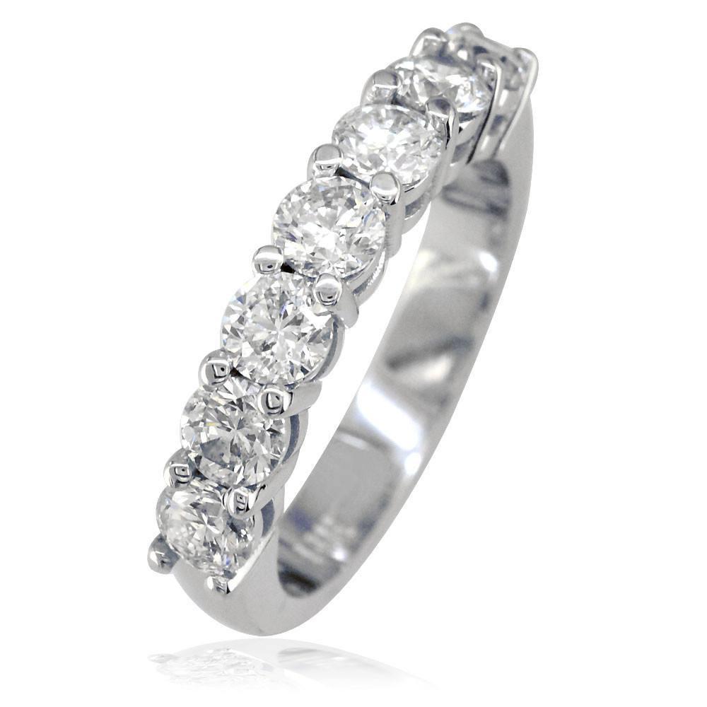 Round Diamonds Wedding Band, 1.32CT in 14k White Gold