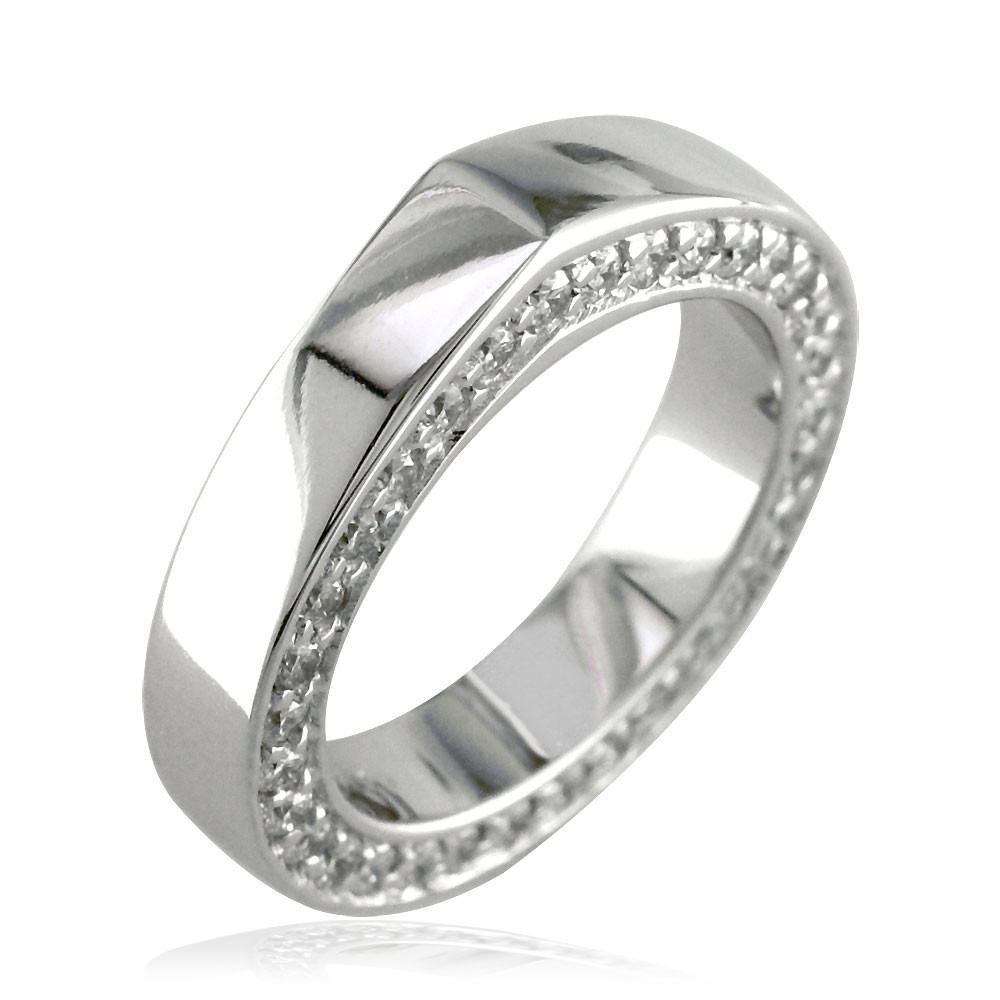 Wide Round Diamonds Matching Wedding Band, 1.30CT in 14k White Gold