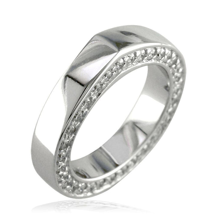 Wide Round Diamonds Matching Wedding Band, 1.30CT in 14k White Gold