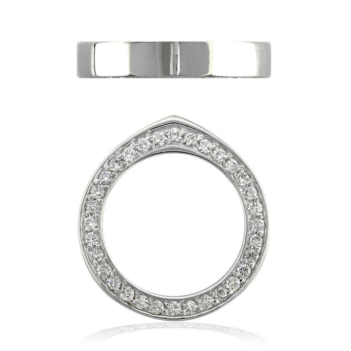 Wide Round Diamonds Matching Wedding Band, 1.30CT in 14k White Gold
