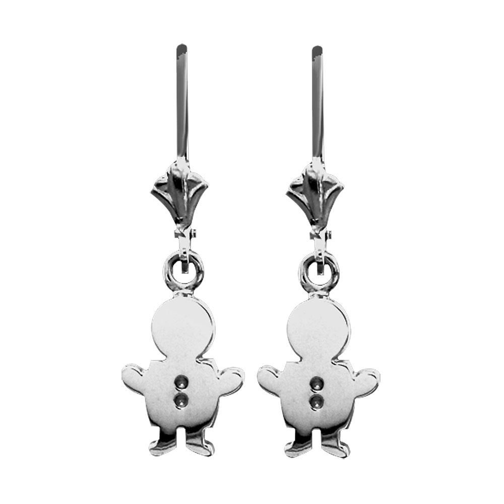 Moms Dangling Mini Sziro Boy Charm Earrings in Sterling Silver