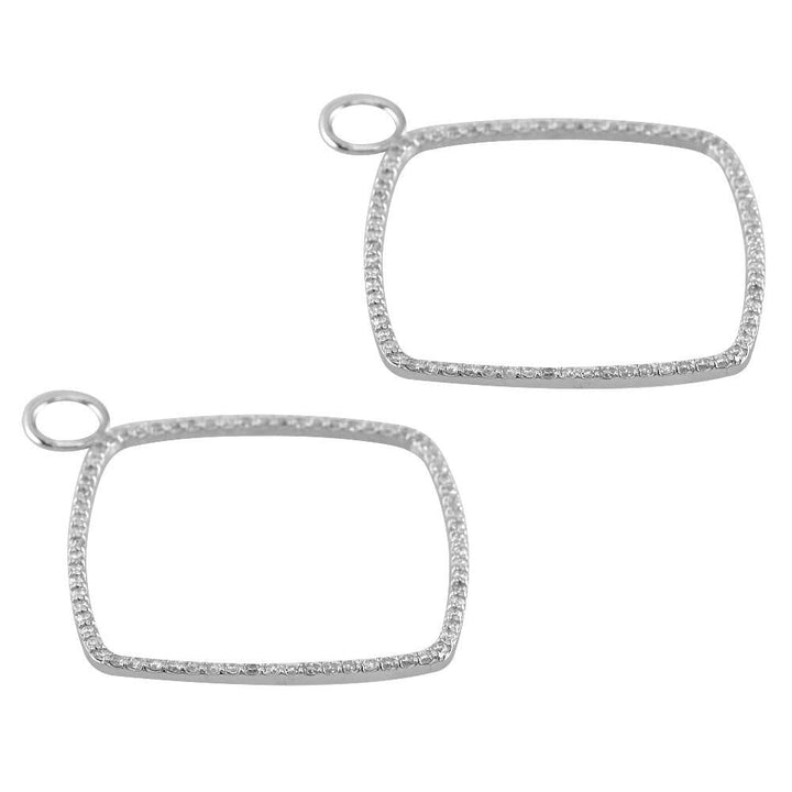 Rhombus Diamond Earring Jackets, 1.00CT in 14k White Gold