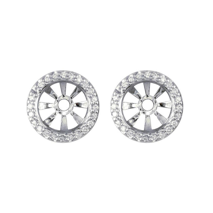 Round Diamond Stud Earring Jackets, 11.7mm in 14k White Gold