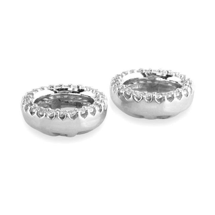 Round Diamond Stud Earring Jackets, 11.7mm in 14k White Gold