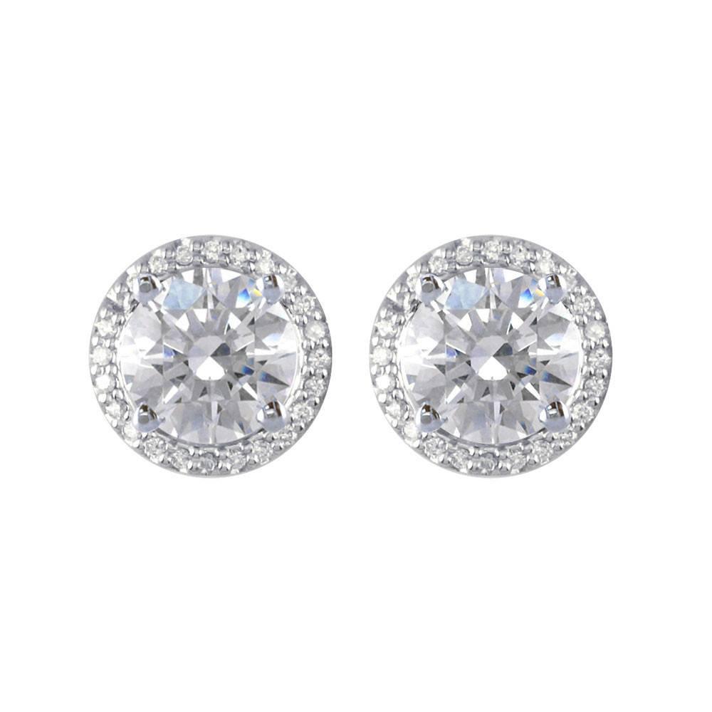 Round Diamond Stud Earring Jackets, 11.7mm in 14k White Gold