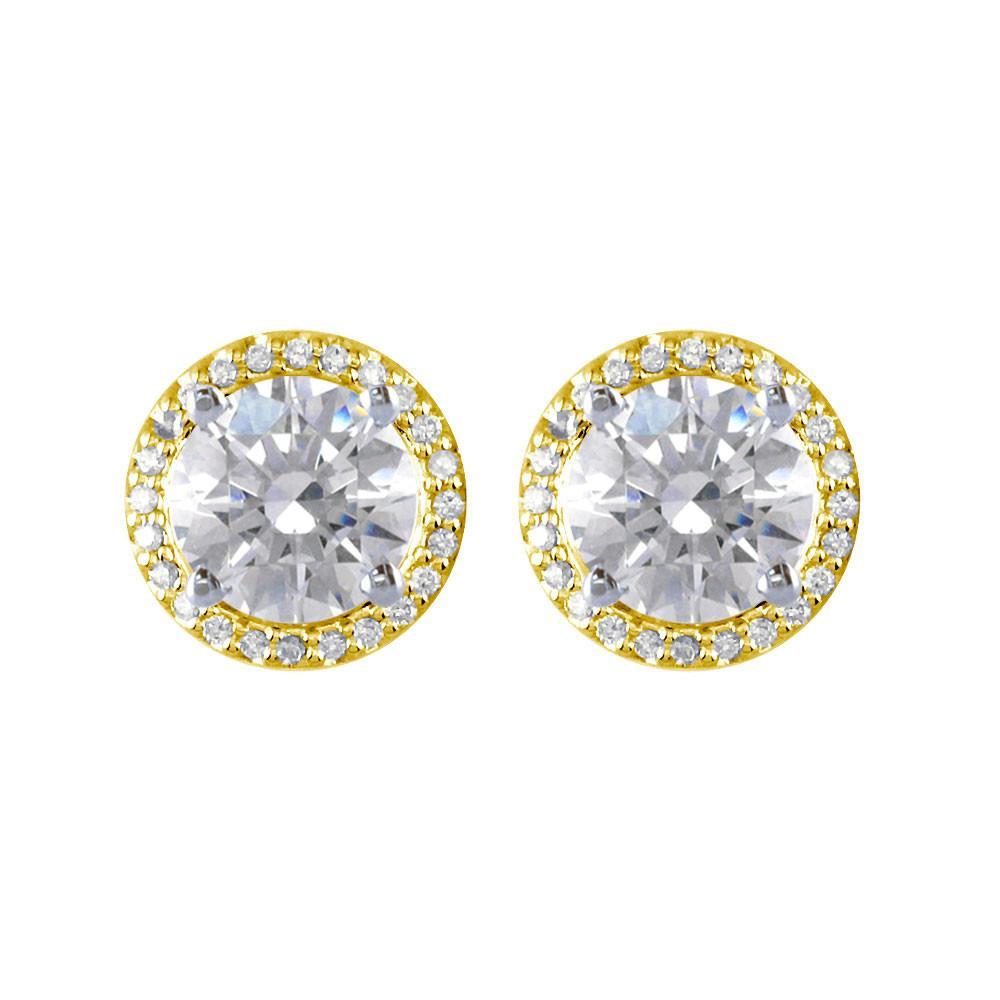 Round Diamond Stud Earring Jackets, 11.7mm in 14k Yellow Gold