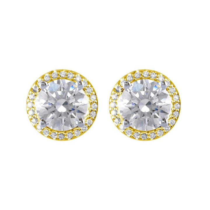Round Diamond Stud Earring Jackets, 11.7mm in 14k Yellow Gold