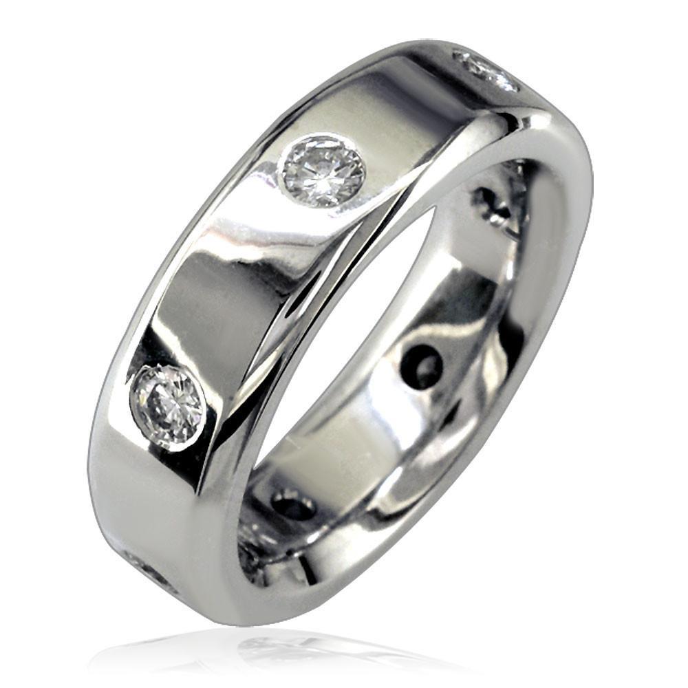 Wedding Band with Diamonds E/W-K00164W